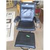 Image 1 : (2) Recliner Black Vinyl Lounge Chair With Matching Foot Stool