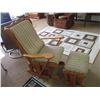 Image 1 : (2) Wood Glider-Rocking Chair & Matching Foot Stool