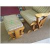 Image 5 : (2) Wood Glider-Rocking Chair & Matching Foot Stool