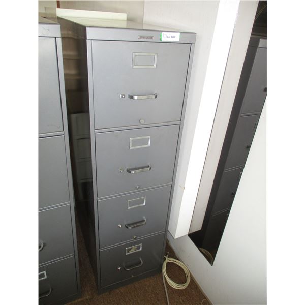 Metal Grey 4-Drawer Filing Cabinets – 28” x 15” x 51” Tall