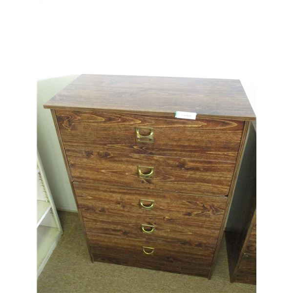 Wooden 5-Drawer Dresser 32” x 16” x 44” Tall