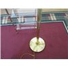 Image 7 : (2)4-Tier Brass With Glass Shelves Open Curio Cabinet & Brass Floor Lamp