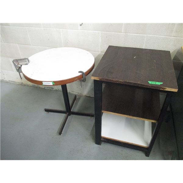 (2) Small Wooden Stand & Small Wooden Table