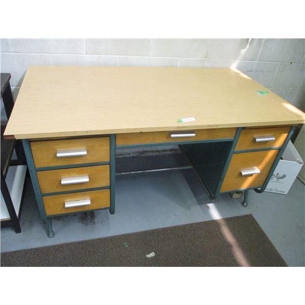 Wooden Desk 6 – Drawer: 54” x 30’ x 30” Tall