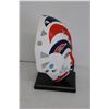 Image 2 : * Grand Fuhr Replica Hall of Fame Goalie Mask on Stand - Signed - 11" Tall