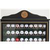 Image 2 : * Display Cabinet of Collectible Golf Tournament Sponsor Balls - 28.25 Tall x 23 W