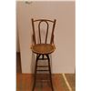 Image 1 : *Antique Wooden Swivel Bar Stool with Back Rest - 48"H