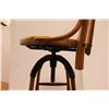 Image 3 : *Antique Wooden Swivel Bar Stool with Back Rest - 48"H