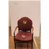 Image 1 : *Antique Wooden Upholstered Captain's Chair - 35"H