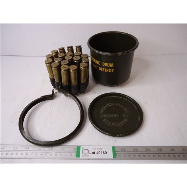 Vintage U.S. Military Reusable Shipping Drum with Inert Shell Cases ...