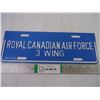 Image 1 : Vehicle License Plate- Royal Canadian Air Force 3 Wing