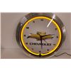 Image 2 : Chevrolet Neon Clock (Battery Powered Clock & Light is Plug-in) - 15" - Works