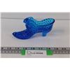 Image 1 : Fenton Blue Glass Shoe Figurine - 6"x3"