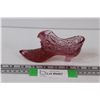 Image 1 : Fenton Pink Glass Shoe Figurine - 6"x3"