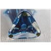 Image 4 : Chalet Blue Art Glass Vase - Miniscule Chip