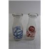 Image 2 : (2) Mini Glass Milk Bottles