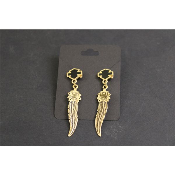 Harley-Davidson Feather-esque Earrings