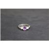 Image 1 : Sterling Silver Purple and Cubic Zirconia Ring