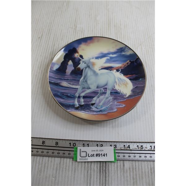 The Sunset of the Diamond Unicorn Franklin Mint Heirloom Recommendation Decorative Collector Plate