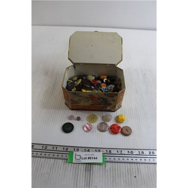 Tin of Assorted Buttons