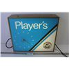 Image 1 : Electric Player's Metal Box Clock Lighted Sign (clock missing minute hand - light works)