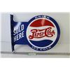 Image 1 : Pepsi-Cola - 2 Sided Metal Sign (13 1/2" x 18")