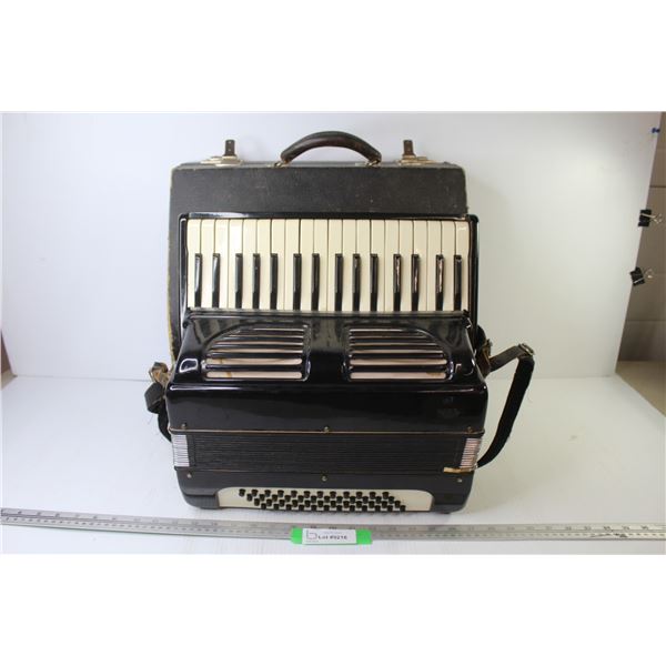 Vintage Accordion in Case (damage to bellows - case is rough)