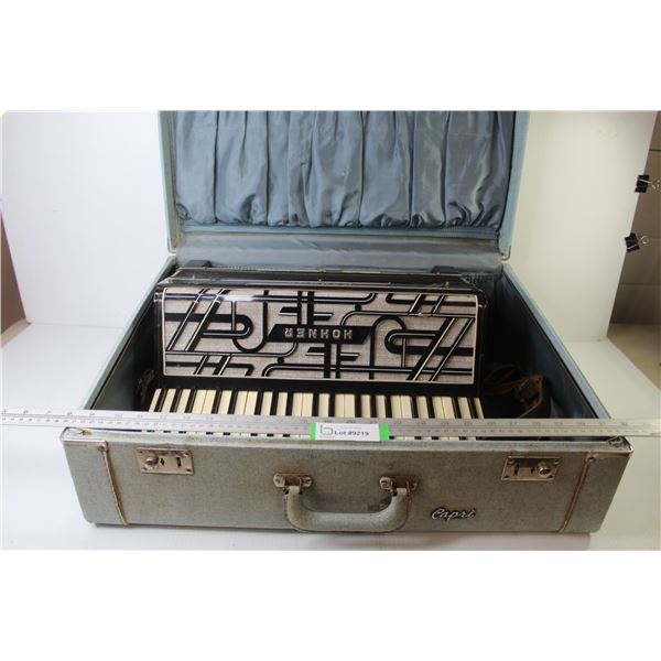 Vintage Hohner Accordion in Case (damage to bellows)