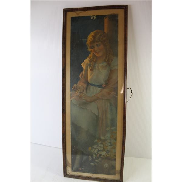 Vintage 1923 Original Pompeian Beauty - Lithograph Poster w/Young Mary Pichard
