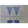 Image 4 : (2) Rare Vintage Nude Blue & White - Lady Spirit Glasses