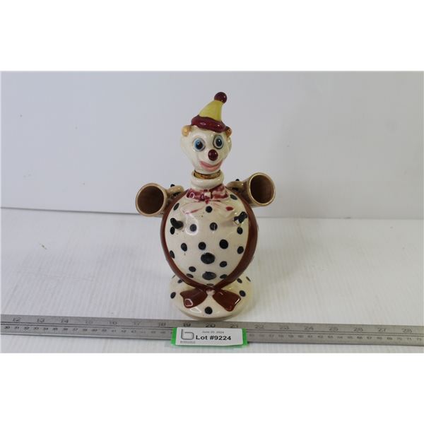 Vintage Clown Decanter ( missing a cup & 2 cup hangers re glued - Made in Japan)