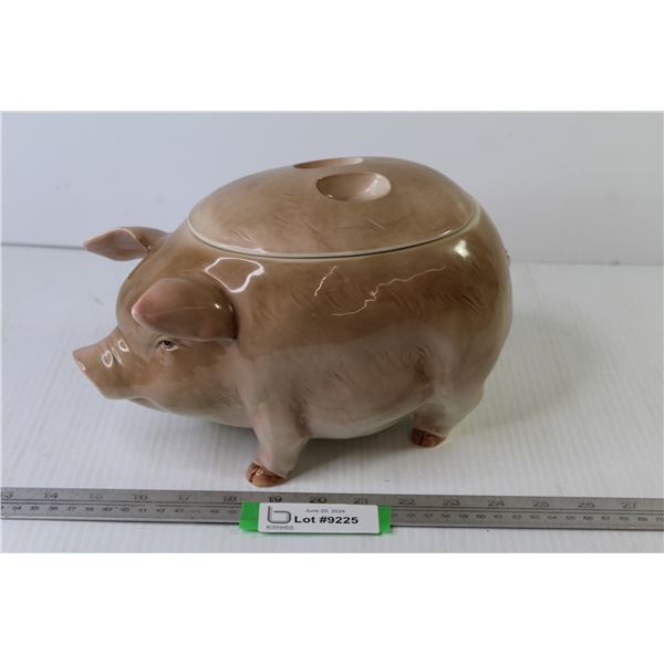Vintage Ceramic 1982 OtaGirl Pig Cookie Jar