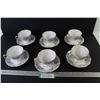 Image 1 : (6) Royal Albert Silver Maple Tea Cups w/Saucers