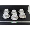 Image 1 : (6) Royal Albert Silver Maple Tea Cups w/Saucers