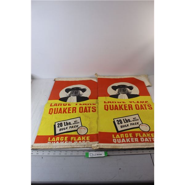 (2) Empty Large Flake Quaker Oats Bags