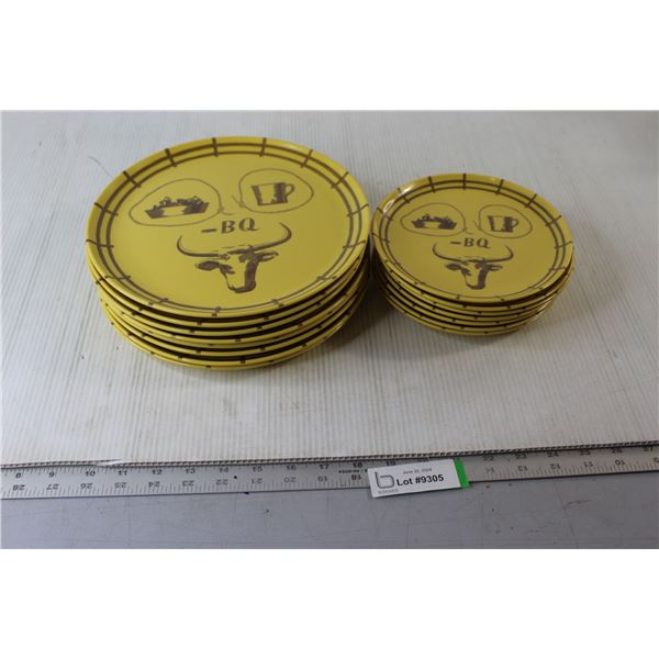 Vintage Mel Mac Cowboy Themed Plates