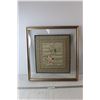 Image 1 : Framed Embroidered Silk Art - 21" x 19 1/4"