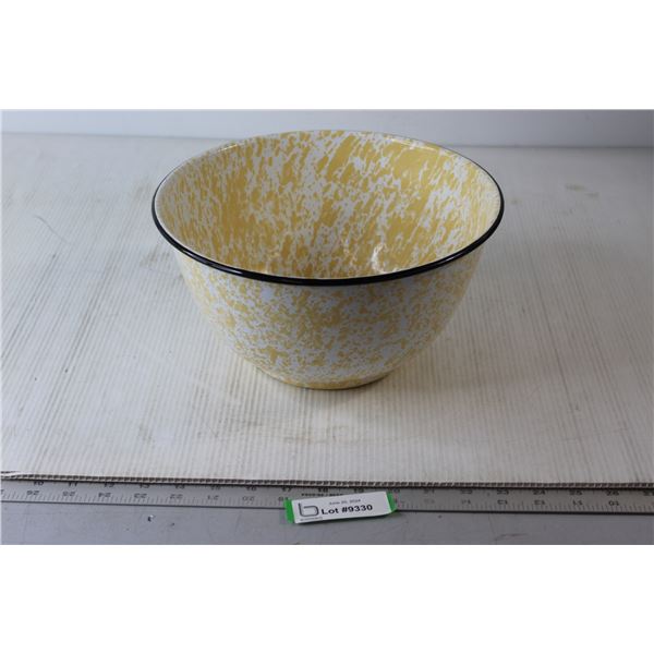 Vintage Large Enamel Bowl Mottled Design