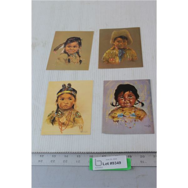 (4) Indigenous Kids Postcards