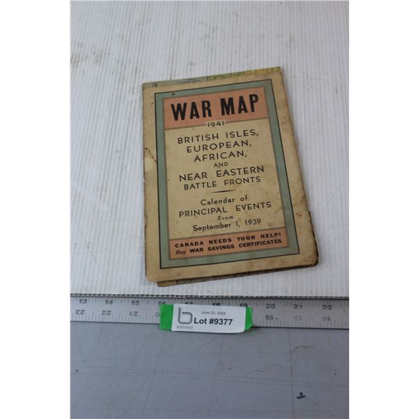 1941 War Map - British Isles, Near Eastern Battles