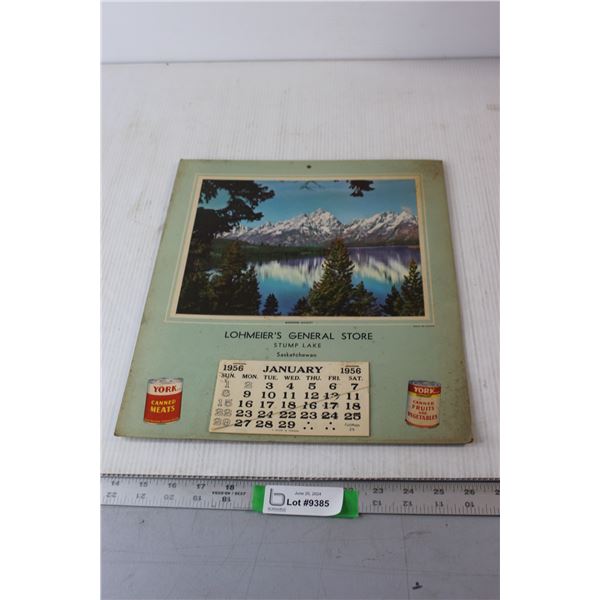 Lohmers General Store Calendar 1956
