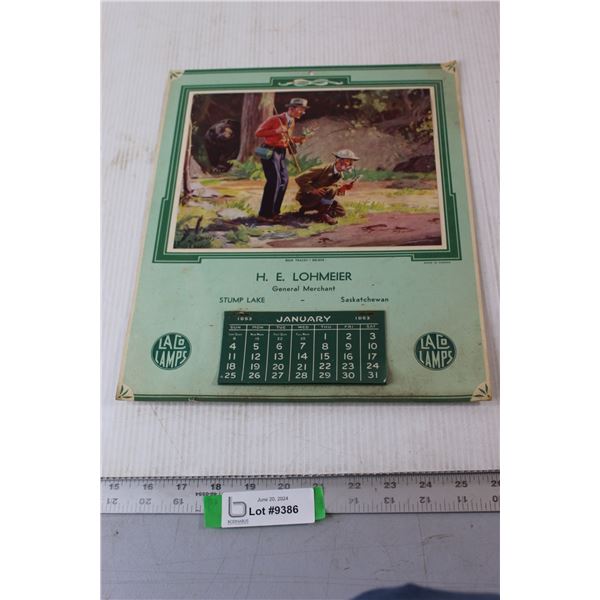 Lohmers General Store Calendar 1953