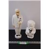 Image 1 : (2) Col. Sanders (KFC) Plastic Cast Money Banks - 12" tall & 8" tall