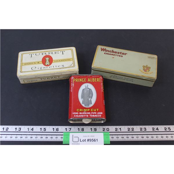 (3) Tobacco Tins: Turret, Winchester, Prince Albert