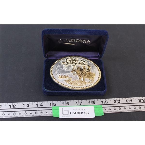Calgary Stampede 2004 Belt Buckle in Velvet Case