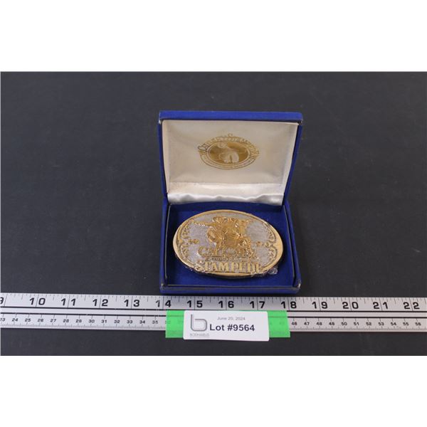 Calgary Stampede 1990 Belt Buckle in Velvet Case