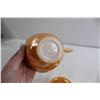 Image 6 : (8) Fire King Peach Lustre Teacups with Saucers