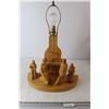 Image 1 : Wood Carved Lamp - Works