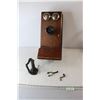 Image 1 : Northern Electric Oak Wall Telephone - As Is