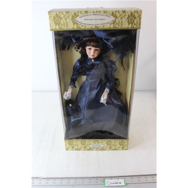Genuine Porcelain Doll with Stand - In Box